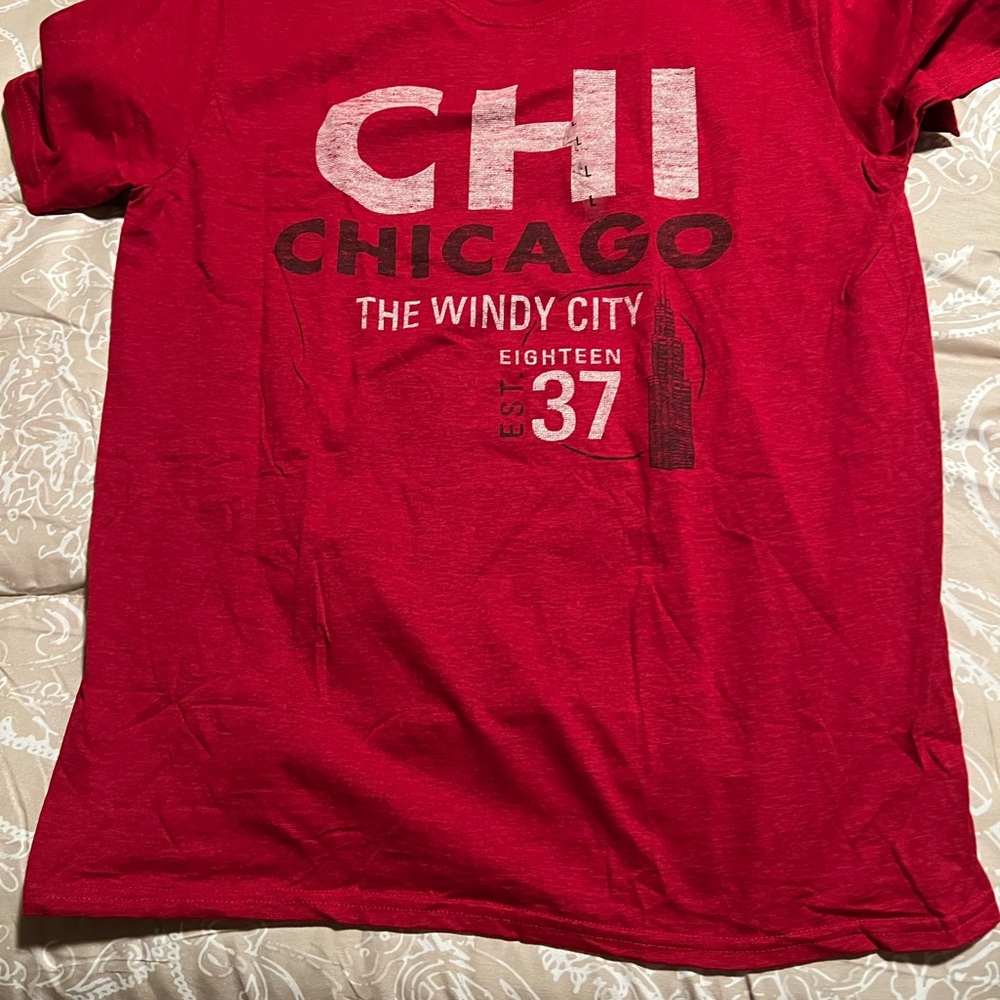 Gildan Red Chicago Graphic Tee